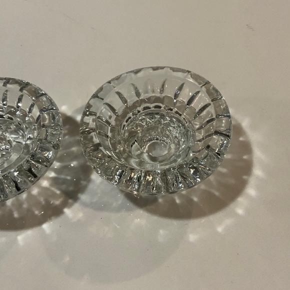 2 Glass Candle Holders. Made in Malaysia. Nice Weight. - Picture 6 of 7